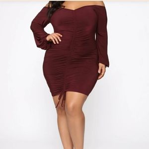 Brand New Wine Burgundy FashionNova Dress